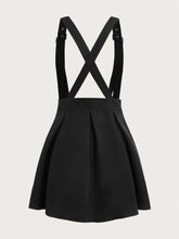 ROMWE Academia Grommet Eyelet Criss-cross Pinafore Skirt
